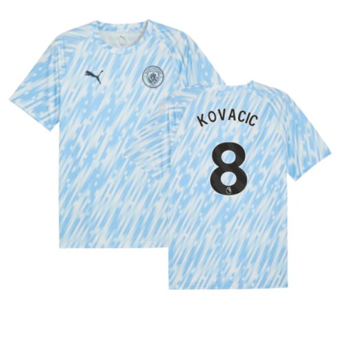 2025-2026 Man City Warm Up Jersey (Silver Sky) (Kovacic 8)
