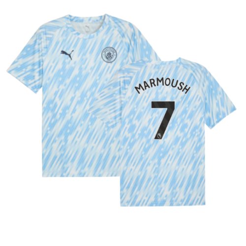 2025-2026 Man City Warm Up Jersey (Silver Sky) (Marmoush 7)