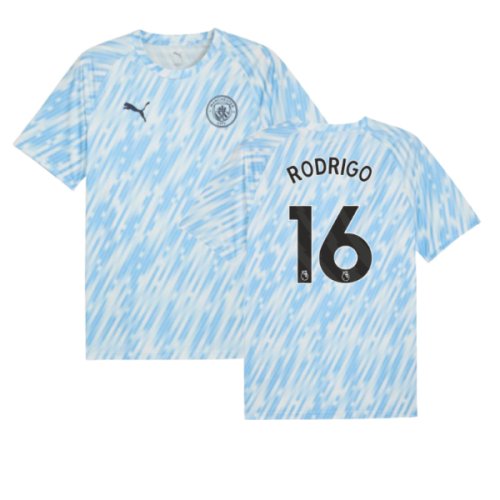 2025-2026 Man City Warm Up Jersey (Silver Sky) (Rodrigo 16)