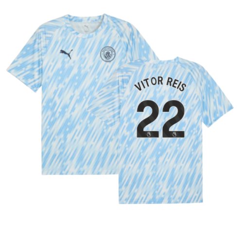 2025-2026 Man City Warm Up Jersey (Silver Sky) (Vitor Reis 22)