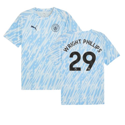 2025-2026 Man City Warm Up Jersey (Silver Sky) (Wright Phillips 29)