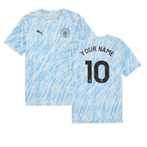 2025-2026 Man City Warm Up Jersey (Silver Sky) (Your Name)