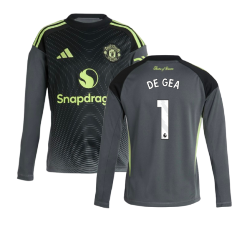 2025-2026 Man Utd Home Goalkeeper Shirt (Grey) - Kids (De Gea 1)