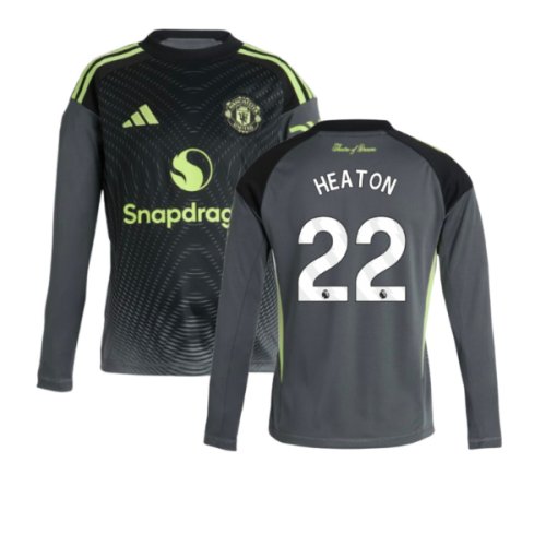 2025-2026 Man Utd Home Goalkeeper Shirt (Grey) - Kids (Heaton 22)