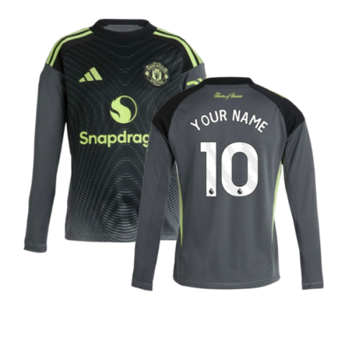2025-2026 Man Utd Home Goalkeeper Shirt (Grey) - Kids (Your Name)