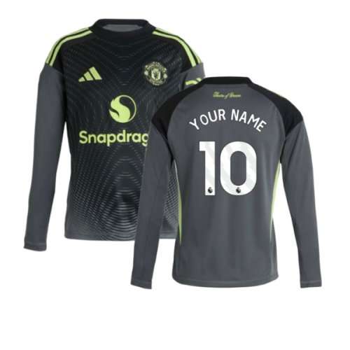 2025-2026 Man Utd Home Goalkeeper Shirt (Grey) - Kids (Your Name)