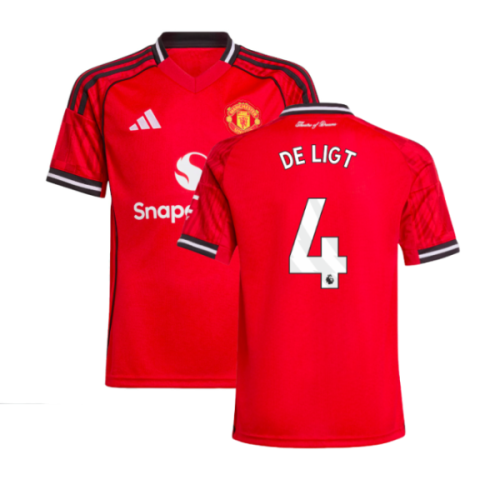 2025-2026 Man Utd Home Shirt (Kids) (De Ligt 4)