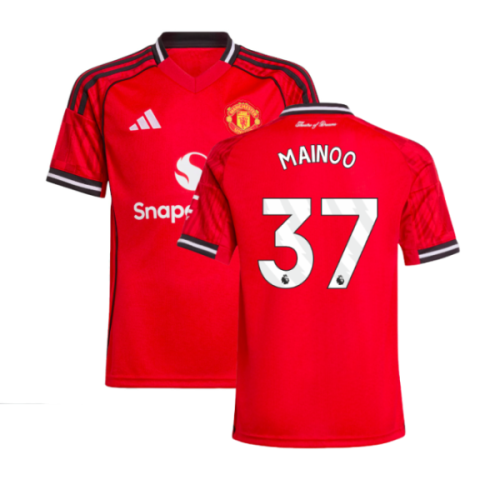 2025-2026 Man Utd Home Shirt (Kids) (Mainoo 37)