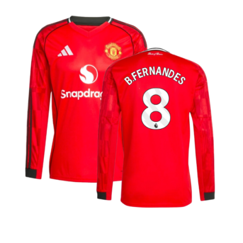 2025-2026 Man Utd Long Sleeve Home Shirt (B.Fernandes 8)