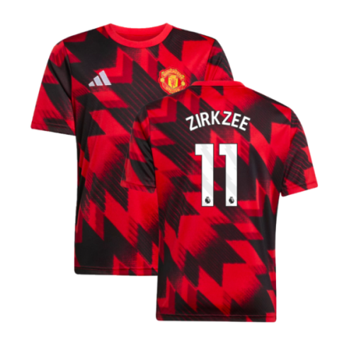 2025-2026 Man Utd Pre-Match Shirt (Red) - Kids (Zirkzee 11)