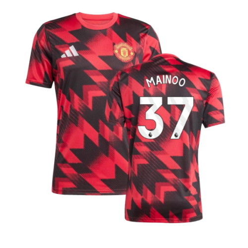 2025-2026 Man Utd Pre-Match Shirt (Red) (Mainoo 37)