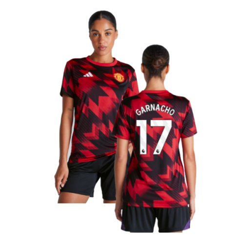 2025-2026 Man Utd Pre-Match Shirt (Red) - Womens (Garnacho 17)