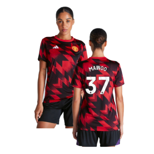 2025-2026 Man Utd Pre-Match Shirt (Red) - Womens (Mainoo 37)