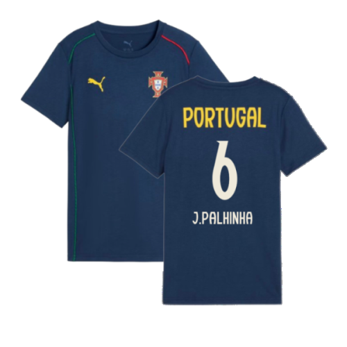 2025-2026 Portugal Casuals Tee (Persian Blue) - Kids (J.Palhinha 6)