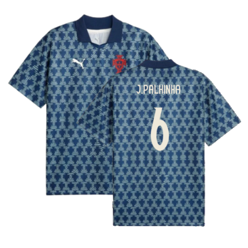 2025-2026 Portugal ftblNRGY+ Retro Jersey (Persian Blue) (J.Palhinha 6)