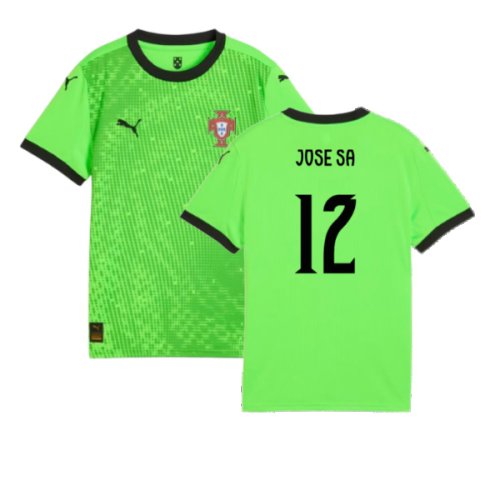 2025-2026 Portugal Home Goalkeeper Shirt (Green) - Kids (Jose Sa 12)
