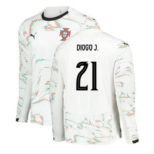 2025-2026 Portugal Long Sleeve Away Shirt (Diogo J. 21)