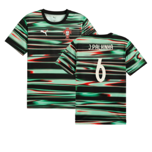 2025-2026 Portugal Prematch SS Jersey (Black) (J.Palhinha 6)