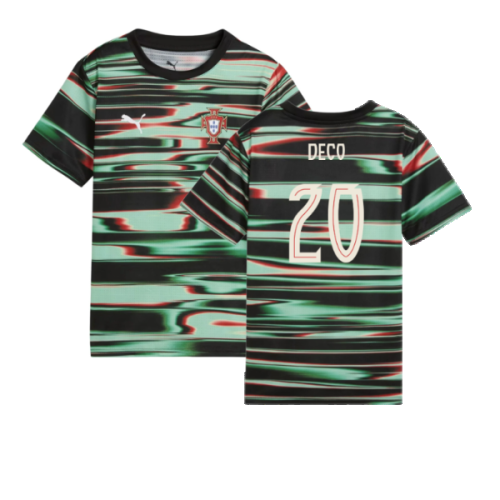 2025-2026 Portugal Prematch SS Jersey (Black) - Kids (Deco 20)