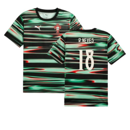 2025-2026 Portugal Prematch SS Jersey (Black) (R.Neves 18)