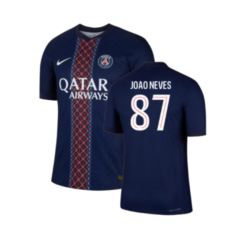 2025-2026 PSG Home Dri-Fit ADV Authentic Shirt (Joao Neves 87)