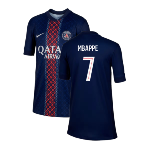 2025-2026 PSG Paris Saint Germain Home Shirt (Kids) (Mbappe 7)