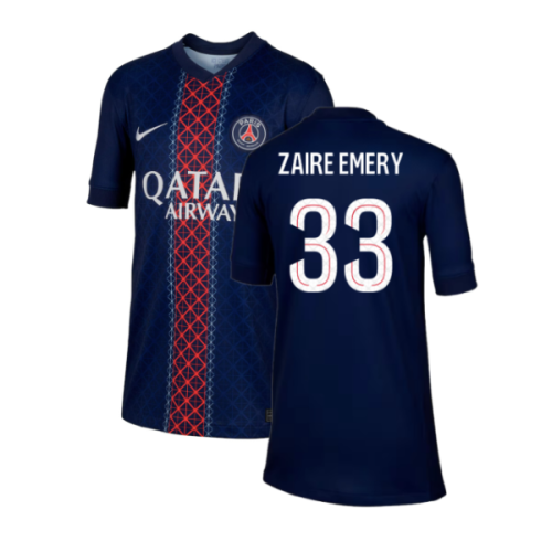 2025-2026 PSG Paris Saint Germain Home Shirt (Kids) (Zaire Emery 33)