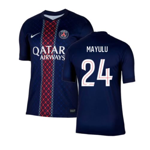 2025-2026 PSG Paris Saint Germain Home Shirt (Mayulu 24)