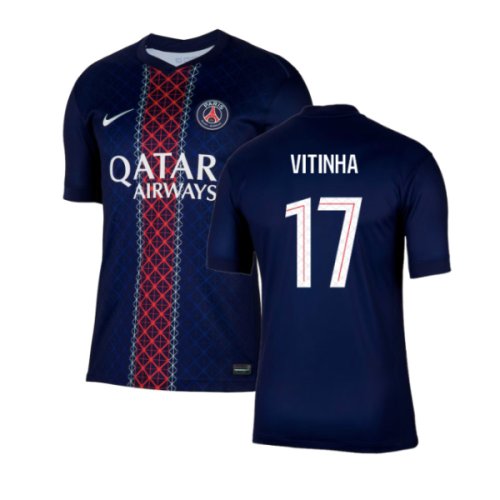 2025-2026 PSG Paris Saint Germain Home Shirt (Vitinha 17)