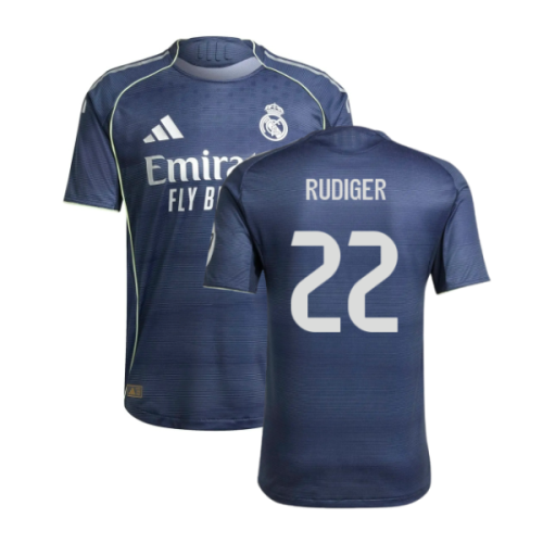2025-2026 Real Madrid Authentic Away Shirt (Rudiger 22)