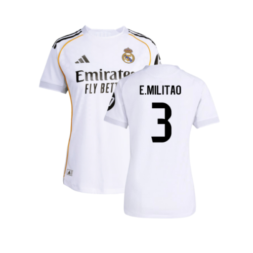 2025-2026 Real Madrid Authentic Home Shirt (Womens) (E.Militao 3)