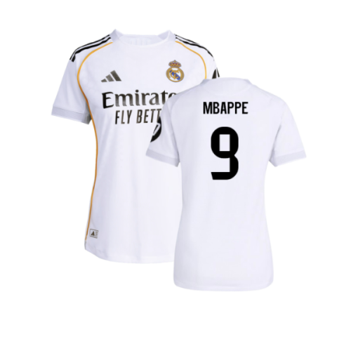 2025-2026 Real Madrid Authentic Home Shirt (Womens) (Mbappe 9)