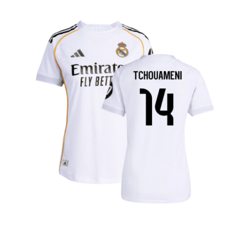2025-2026 Real Madrid Authentic Home Shirt (Womens) (Tchouameni 14)