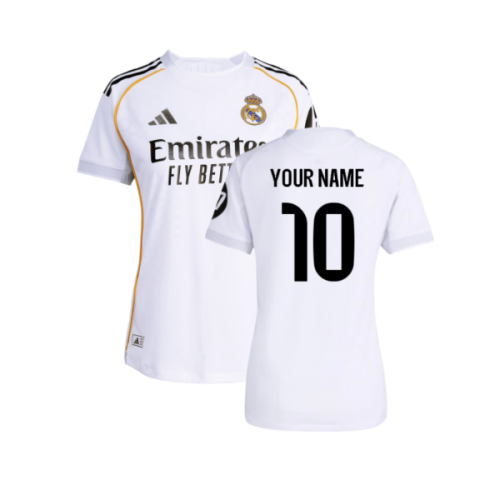 2025-2026 Real Madrid Authentic Home Shirt (Womens) (Your Name)
