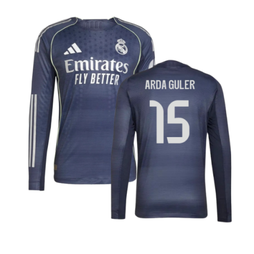2025-2026 Real Madrid Authentic Long Sleeve Away Shirt (Arda Guler 15)