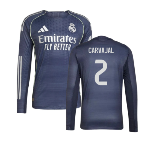 2025-2026 Real Madrid Authentic Long Sleeve Away Shirt (Carvajal 2)