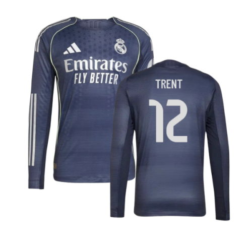 2025-2026 Real Madrid Authentic Long Sleeve Away Shirt (Trent 12)