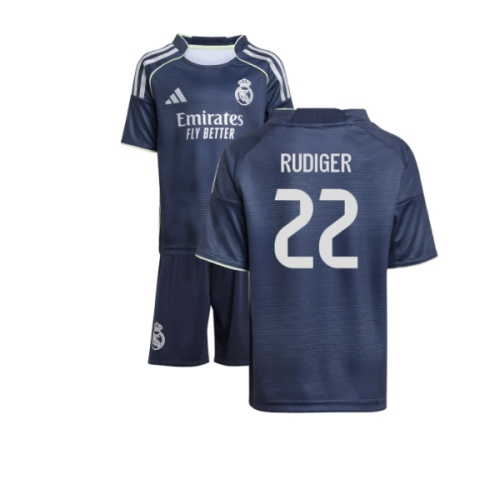 2025-2026 Real Madrid Away Mini Kit (Rudiger 22)