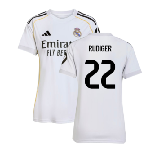 2025-2026 Real Madrid Home Shirt (Womens) (Rudiger 22)