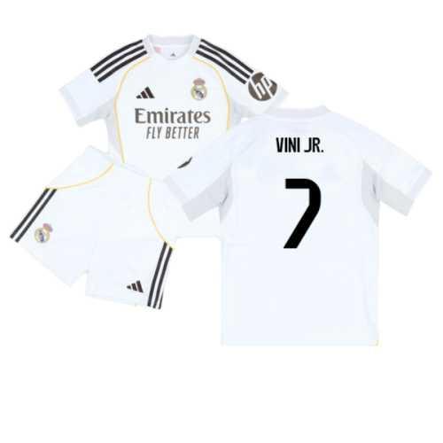 2025-2026 Real Madrid Home Youth Kit (Vini Jr. 7)