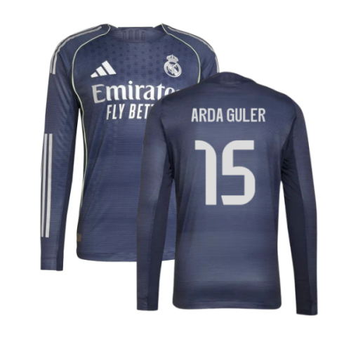 2025-2026 Real Madrid Long Sleeve Away Shirt (Arda Guler 15)