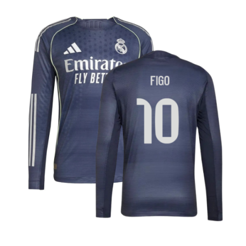 2025-2026 Real Madrid Long Sleeve Away Shirt (Figo 10)