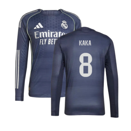 2025-2026 Real Madrid Long Sleeve Away Shirt (Kaka 8)