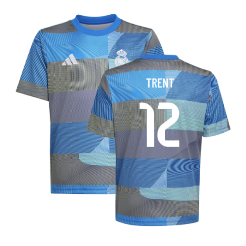 2025-2026 Real Madrid Pre-Match Shirt (Blue) - Kids (Trent 12)