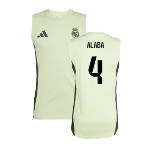 2025-2026 Real Madrid Sleeveless Training Jersey (Almost Lime) (Alaba 4)