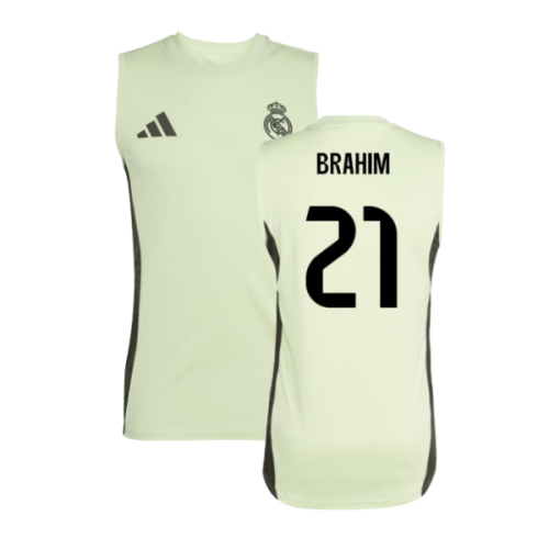 2025-2026 Real Madrid Sleeveless Training Jersey (Almost Lime) (Brahim 21)
