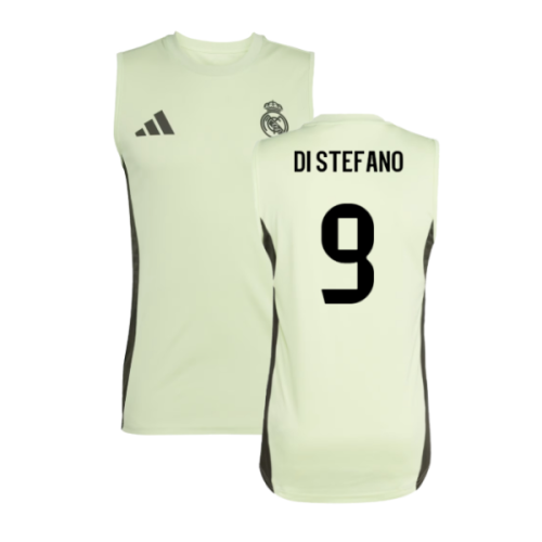 2025-2026 Real Madrid Sleeveless Training Jersey (Almost Lime) (Di Stefano 9)