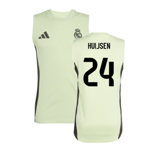 2025-2026 Real Madrid Sleeveless Training Jersey (Almost Lime) (Huijsen 24)