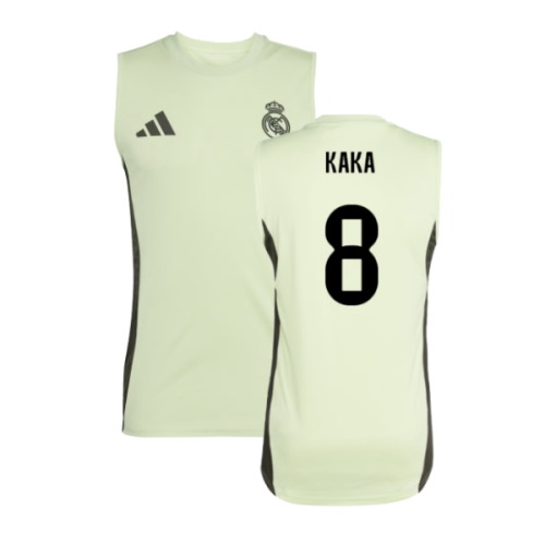 2025-2026 Real Madrid Sleeveless Training Jersey (Almost Lime) (Kaka 8)