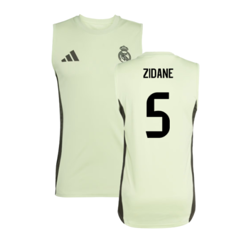 2025-2026 Real Madrid Sleeveless Training Jersey (Almost Lime) (Zidane 5)